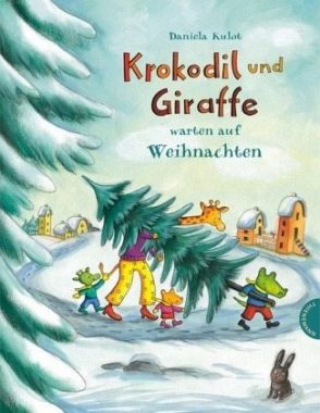 Buchcover des Kinderbuchs Krokodil und Giraffe warten auf Weihnachten